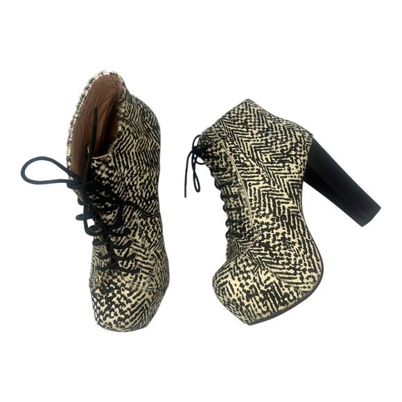 Jeffrey Campbell Lita Havana Last Fur Zebra Platform Booties Size 8 - Picture 5 of 9